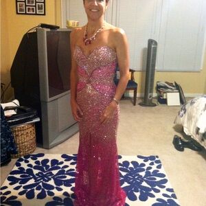 Glamorous Burgundy Glitter Maxi Dress